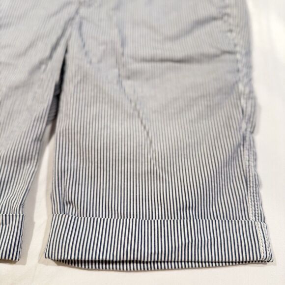 Vintage Y2K Abercrombie & Fitch Blue Wht Stripe Bermuda Shorts Womens 2 Nautical - Picture 5 of 16